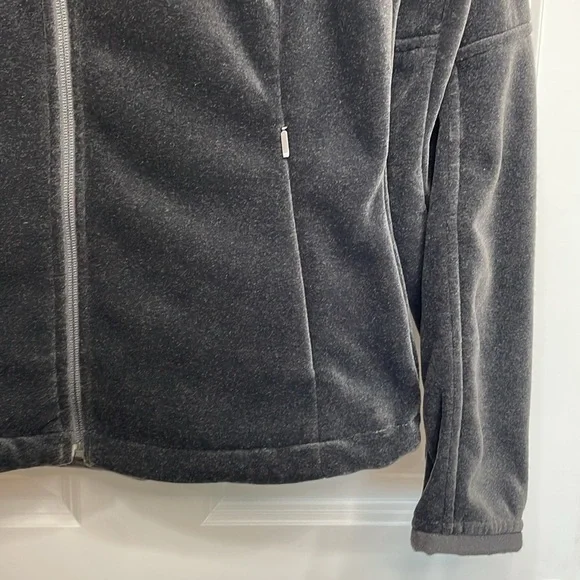 The North Face Polartec Osito Lux Velour Zip Up Jacket Womens Size Medium Gray
